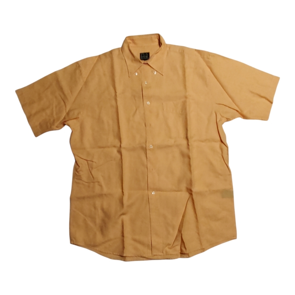 Jos. A. Bank Orange Linen Short Sleeve Button Front Shirt Large